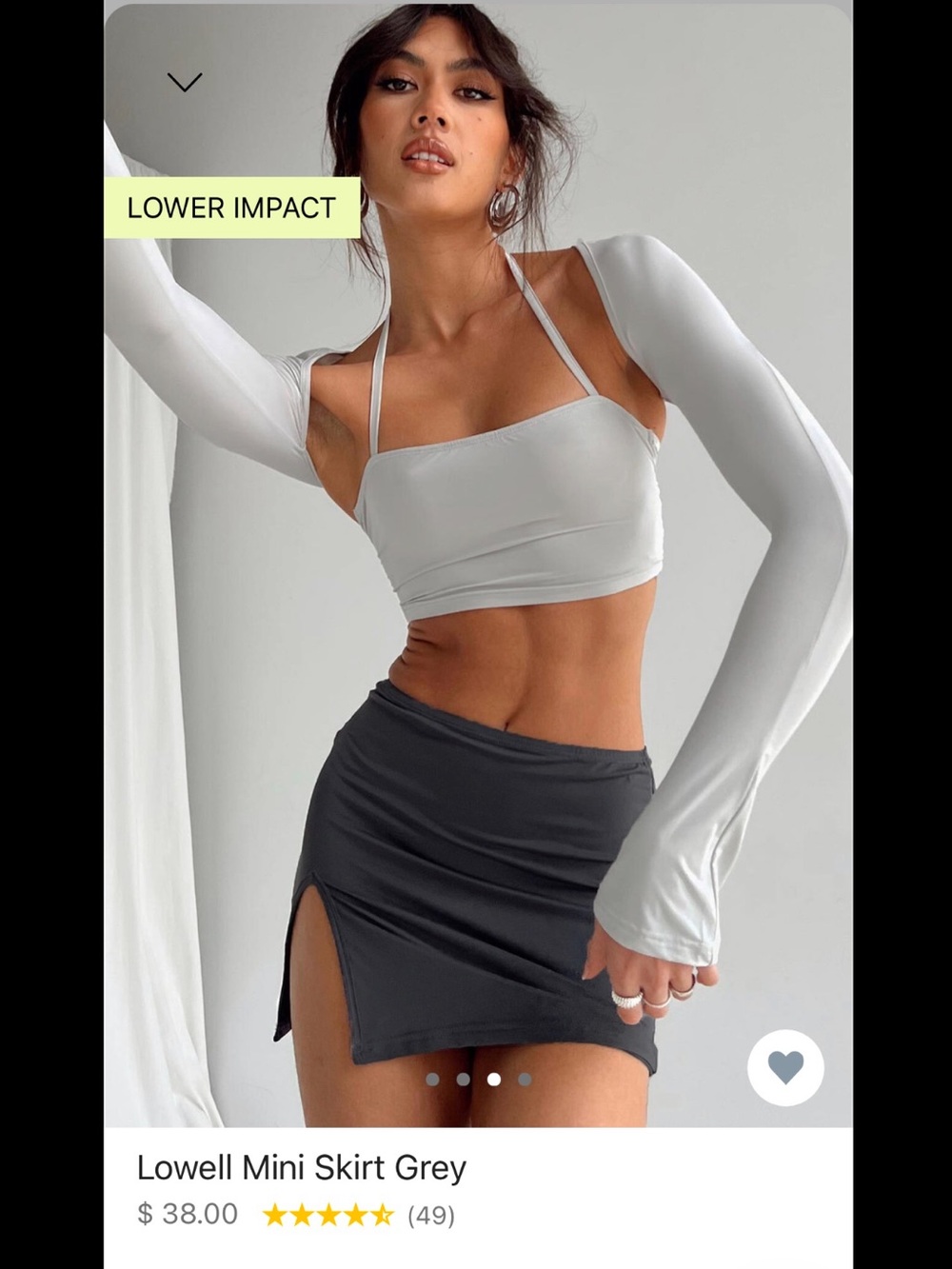 Princess Polly Mini Skirt - Grey